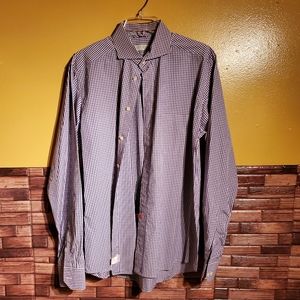 ETON Slim Pink Blue Striped Shirt Size (42)  Large